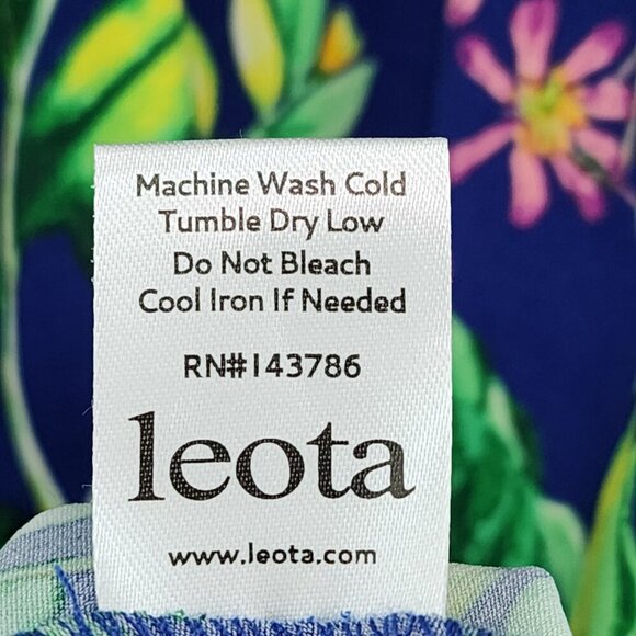 Leota Women's Flutter Sleeve Dress Butterfly Meadow Navy Multi Sz M - Picture 7 of 10